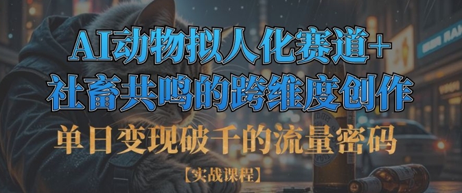 单日变现破千的流量密码，AI动物拟人化赛道+社畜共鸣的跨维度创作-极客星球