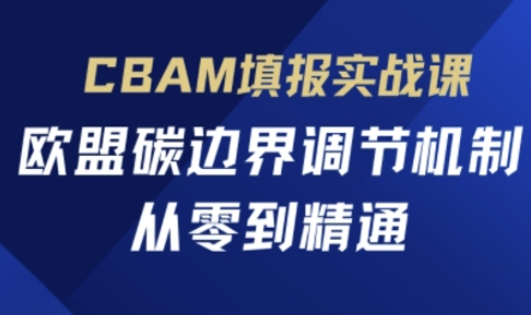 CBAM填报实战课，欧盟碳边界调节机制，从零到精通-极客星球