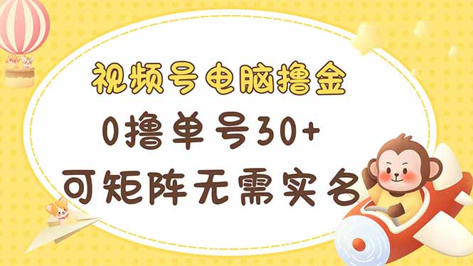 (14220期)视频号电脑撸金 0撸单号30+ 可矩阵 无需实名多号多得-极客星球
