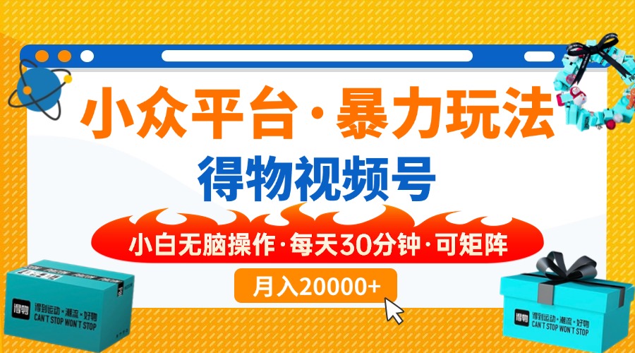 （14194期）小众平台暴力玩法，一键搬运爆款视频，可矩阵小白无脑操作，每天30分钟...-极客星球