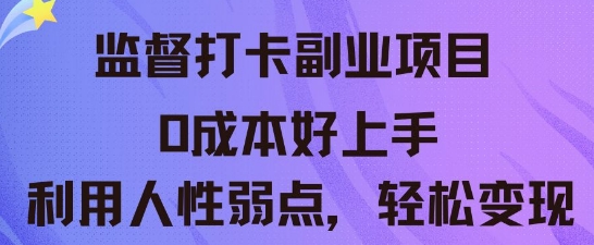 监督打卡副业新玩法，0成本好上手，利用人性的弱点轻松变现-极客星球