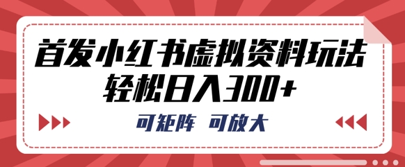首发小红书虚拟资料玩法,可矩阵,可放大,轻松日入3张-极客星球