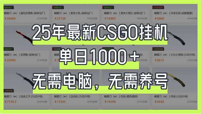 (14178期)25年最新CSGO挂机系统,单日1000+,无需电脑,无需养号,0基础可上手-极客星球