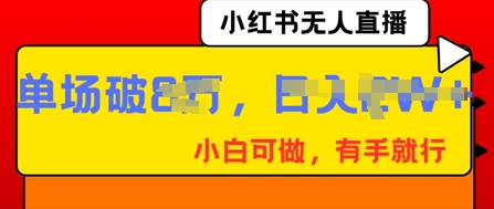 小红书无人直播，纯小白可做，有手就行，单场直播销售额破8w-极客星球