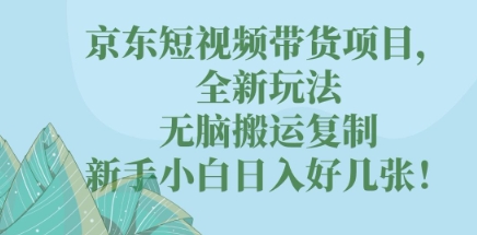 京东短视频带货项目,全新玩法,无脑搬运复制,新手小白日入好几张!-极客星球