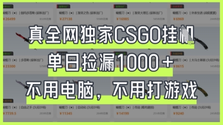 真全网独家CSGO挂G,单日捡漏1k+【揭秘】-极客星球