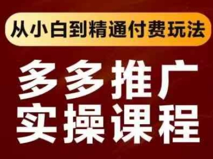拼多多推广实操课程，从小白到精通付费玩法-极客星球