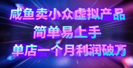 咸鱼卖小众虚拟产品，简单易上手，单店一个月利润破W-极客星球